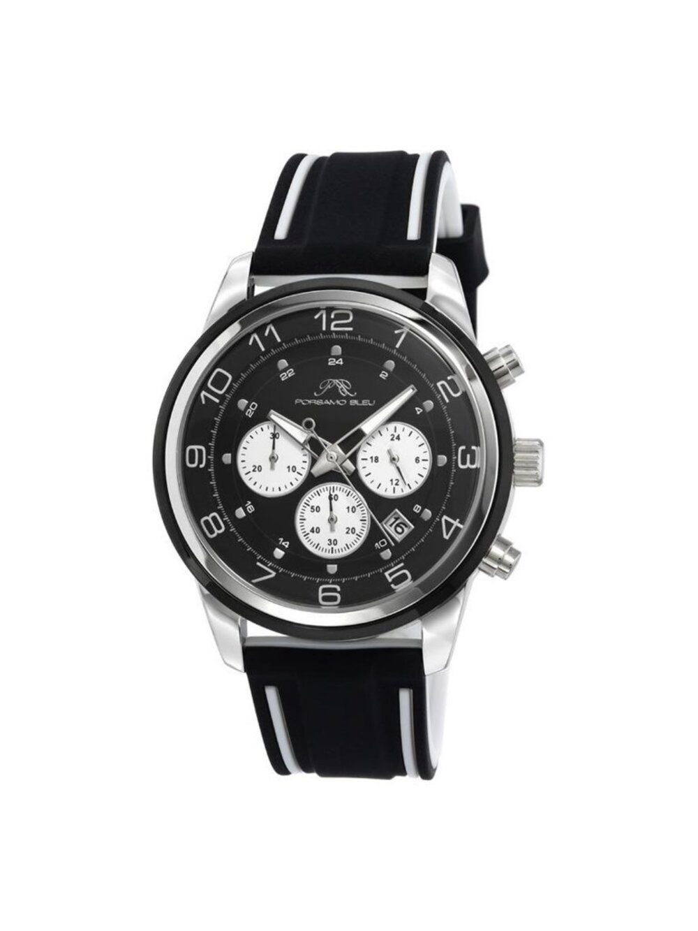 NWT Porsamo Bleu Arthur Chronograph Quartz Black Dial Men's Watch